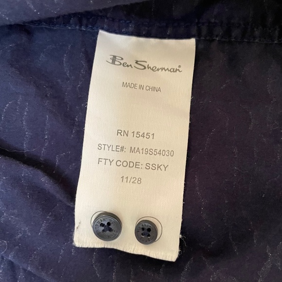 Ben Sherman Blue Short Sleeve Button Down - Picture 4 of 4